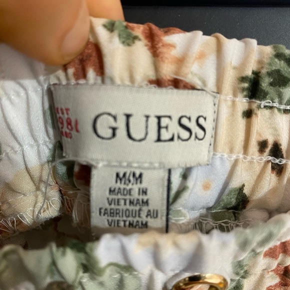 Guess Floral Lightweight Pockets Spring Summer Joggers Size Medium - Picture 7 of 8